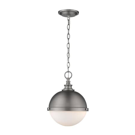 Z-Lite Peyton 2 Light Mini Pendant, Antique Nickel & Opal Etched 619MP-AN